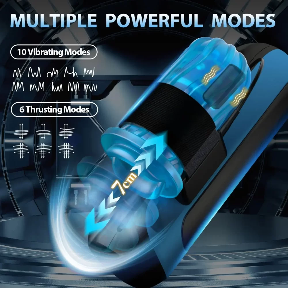 Automatic Male Masturbator Interchangeable Pocket Pussy Blowjob Vibrator with 6 Types of Piston and 5 Speed Modes Adult Sex Toys - Image 4