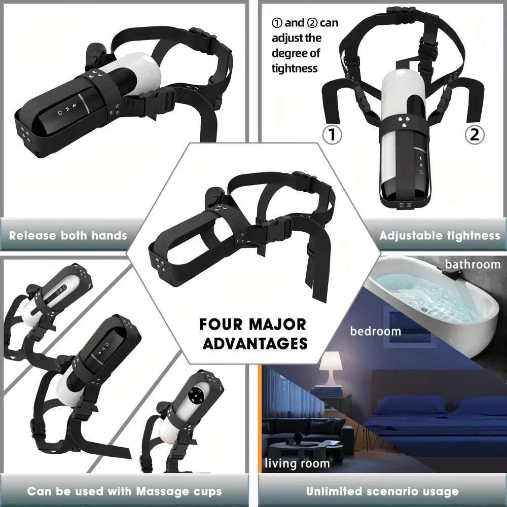 Adjustable Strap-on Automatic Male Masturbation Cup Wearable Sex Harness Male Hands Free Masturbator Sex Toys for Man - Image 5