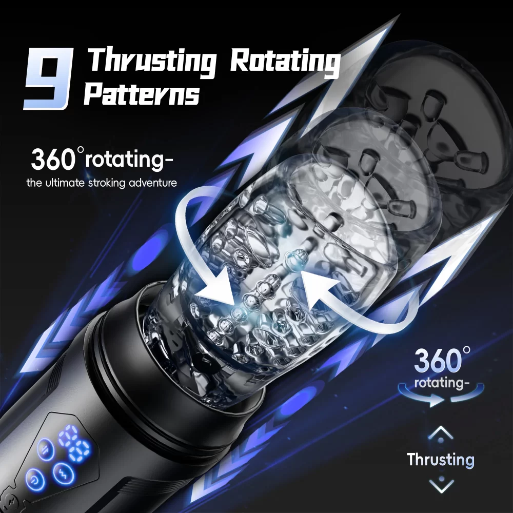 Upgrade 3 in 1 Male Masturbator Sex Toy with App Control Realistic Blowjob Machine 9 Thrusting Rotating & Vibrating Male Stroker - Image 4