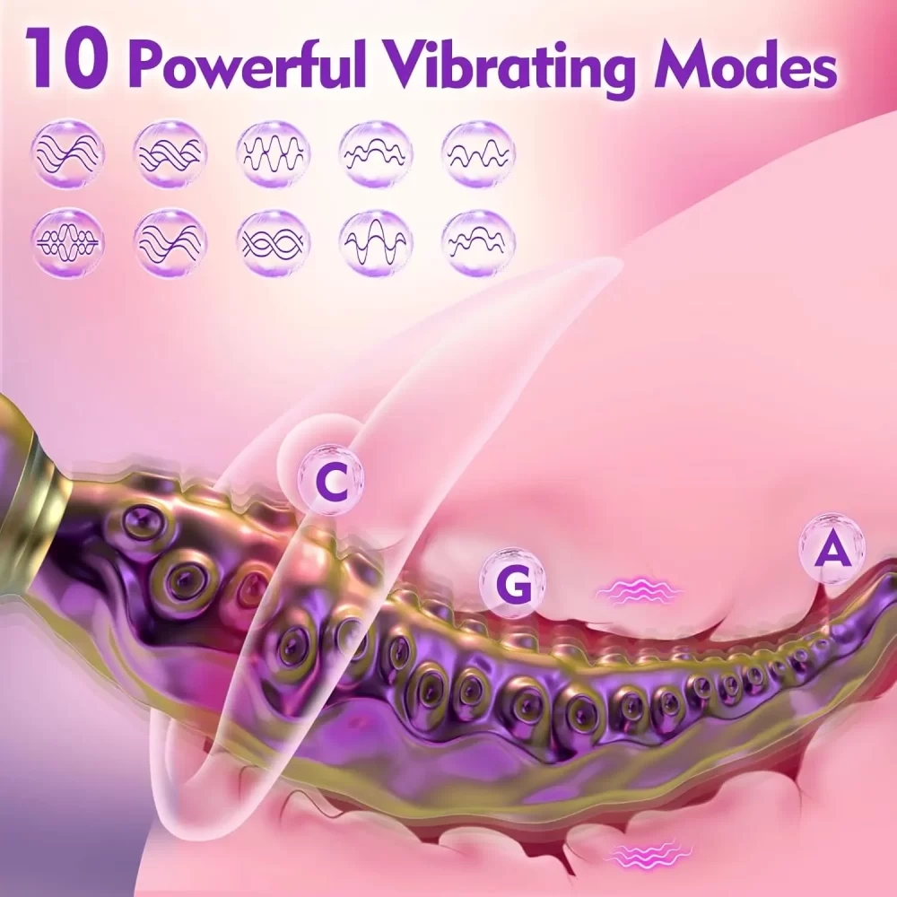 Vibrating Realistic Monster G-Spot Dildos Octopus Vibrator wit 10 Powerful Mode Adult Sex Toys for Women Anal Vagina Stimulation - Image 4