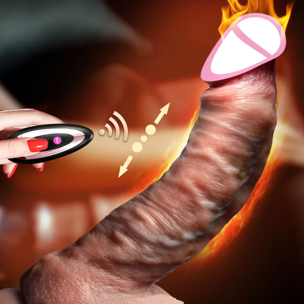 Realistic Vibrator Dildo Telescopic Female Vaginal Penetration Masturbator Anal Plug Penis Heated Vibrating Sex Toys For Women - Image 3