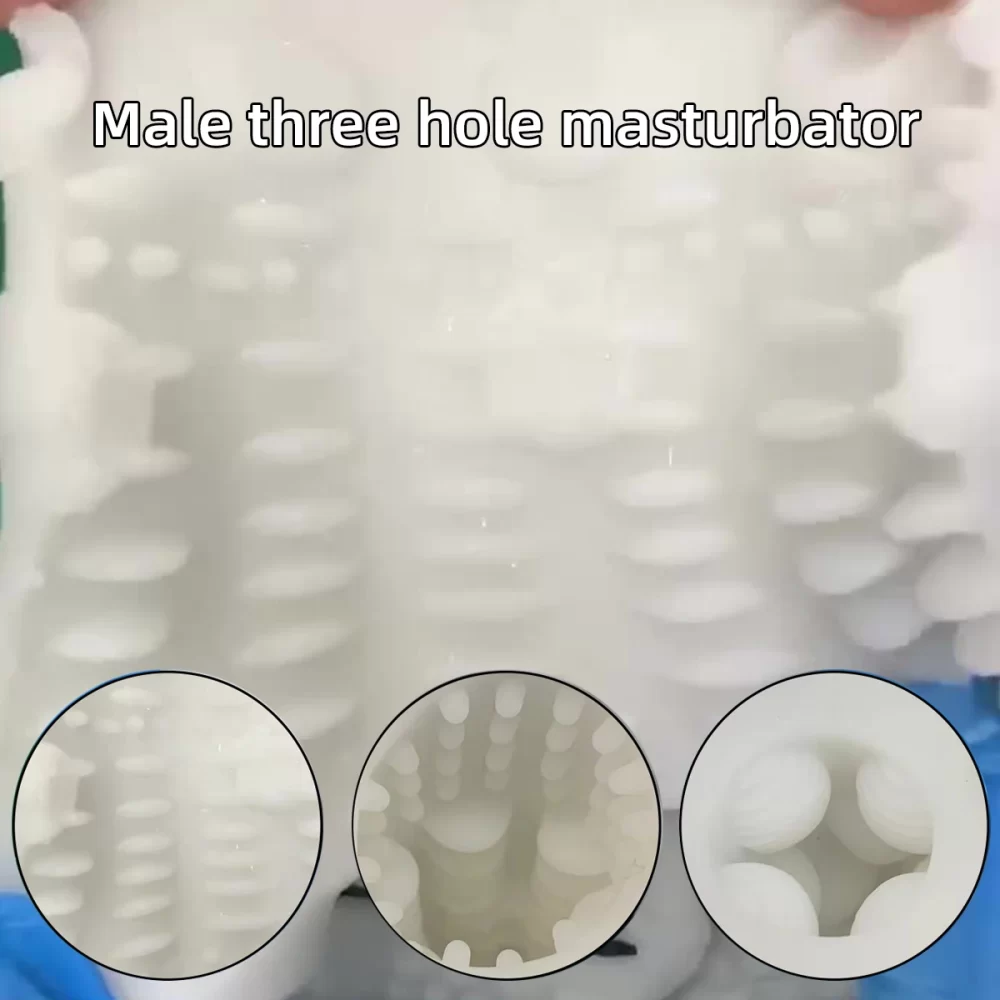 Male Masturbation Sex Toy Delay Trainer TPE Soft Rubber Three Channel Vaginal Penis Massage Airplane Cup Adult Products massage - Image 6