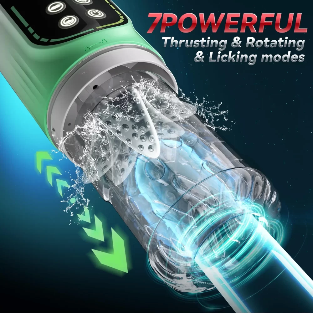 2024 Automatic Thrusting Rotation Male Masturbator Penis Pump Sucking Pocket Pussy Blowjob Machine Sex Toys with LED Display - Image 5