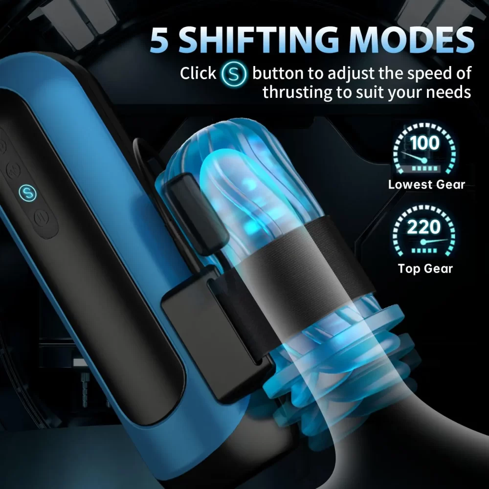 Interchangeable Pocket Pussy Automatic Male Masturbator Blowjob with 6 Types of Piston and 5 Speed Changes Modes Adult Sex Toys - Image 5