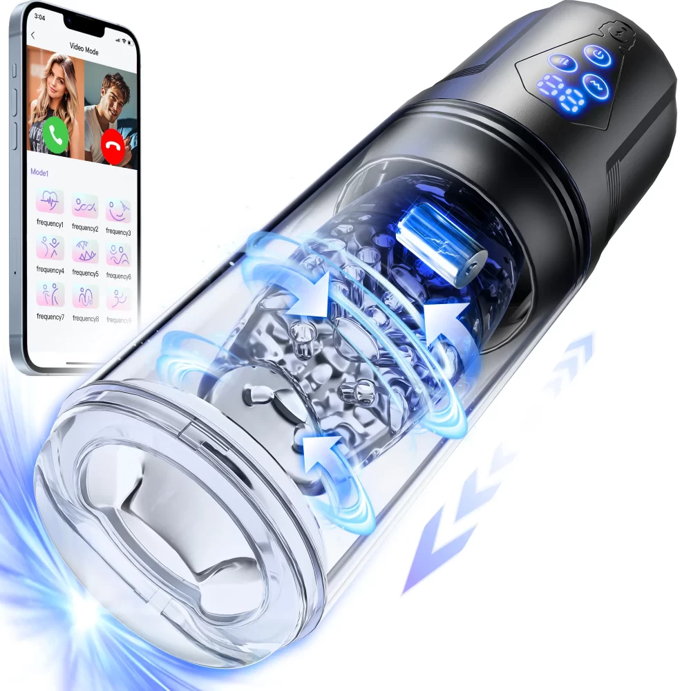 Upgrade 3 in 1 Male Masturbator Sex Toy with App Control Realistic Blowjob Machine 9 Thrusting Rotating & Vibrating Male Stroker - Image 8