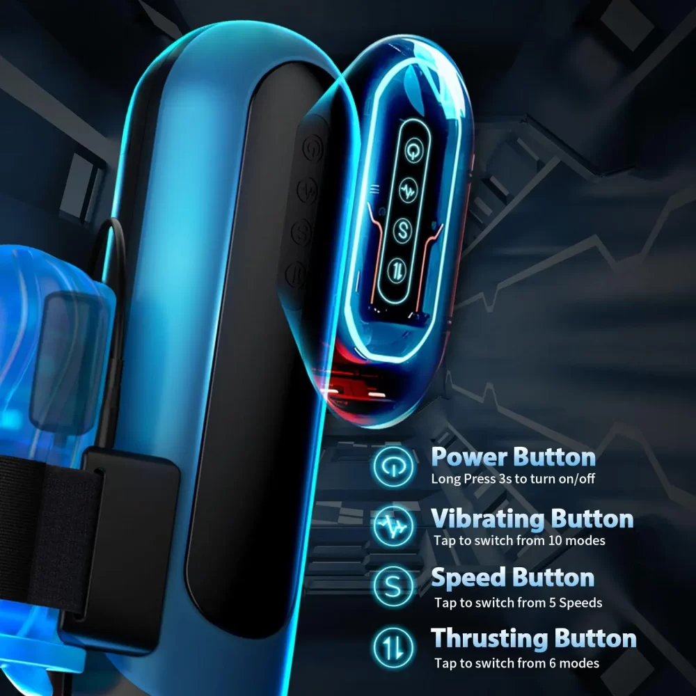 Interchangeable Pocket Pussy Automatic Male Masturbator Blowjob with 6 Types of Piston and 5 Speed Changes Modes Adult Sex Toys - Image 7