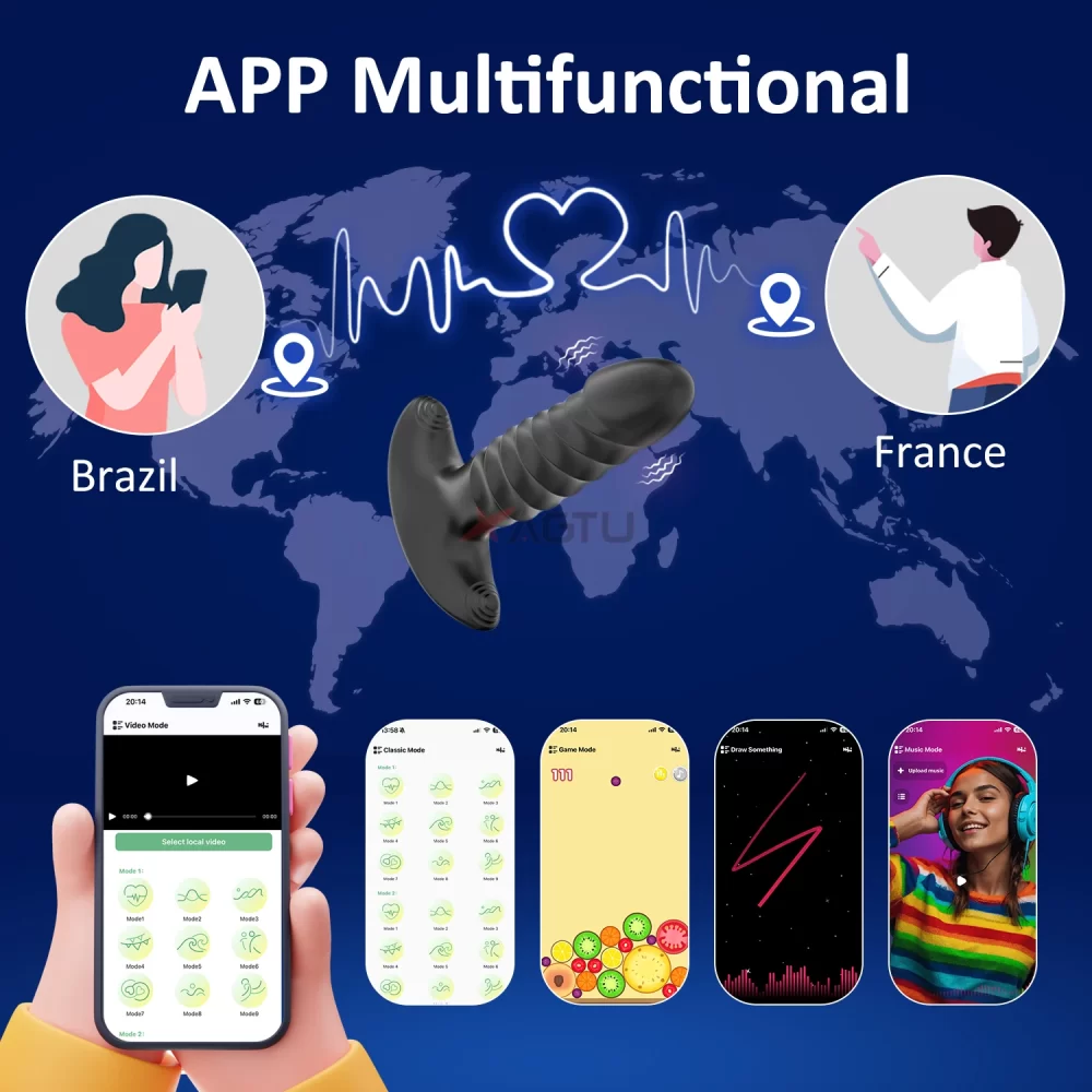 APP Thrusting Anal Vibrator for Adult Wireless Butt Plug Sex Toys for Men Prostate Massager Ass Anal Dildo Buttplug Adult Goods - Image 7