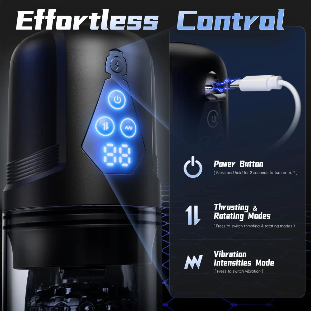 Upgrade 3 in 1 Male Masturbator Sex Toy with App Control Realistic Blowjob Machine 9 Thrusting Rotating & Vibrating Male Stroker - Image 7