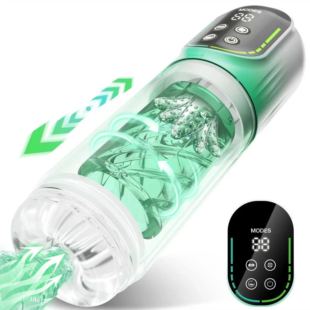 LCD Automatic Sucking Licking Male Masturbator Penis Pump Pocket Pussy Male Masturbation with 14 Powerful Modes Sex Toys for Man - Image 10