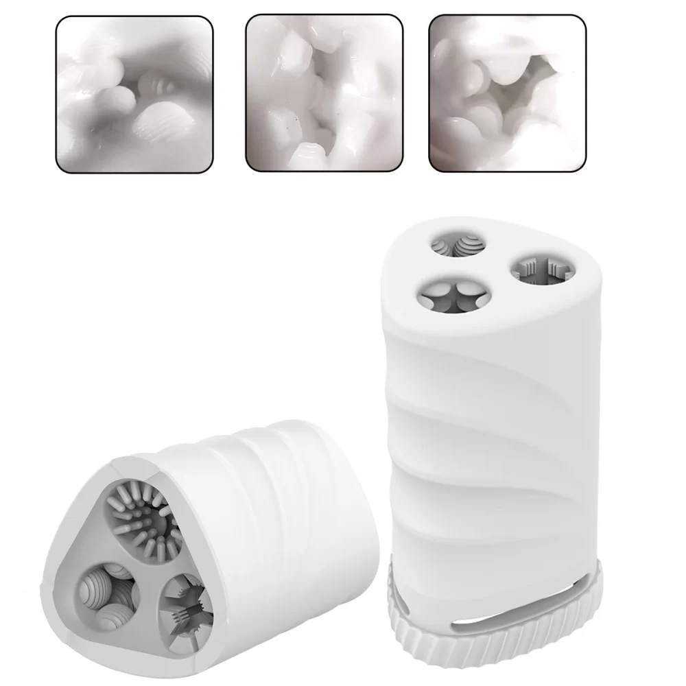 Male Masturbation Sex Toy Delay Trainer TPE Soft Rubber Three Channel Vaginal Penis Massage Airplane Cup Adult Products massage - Image 3
