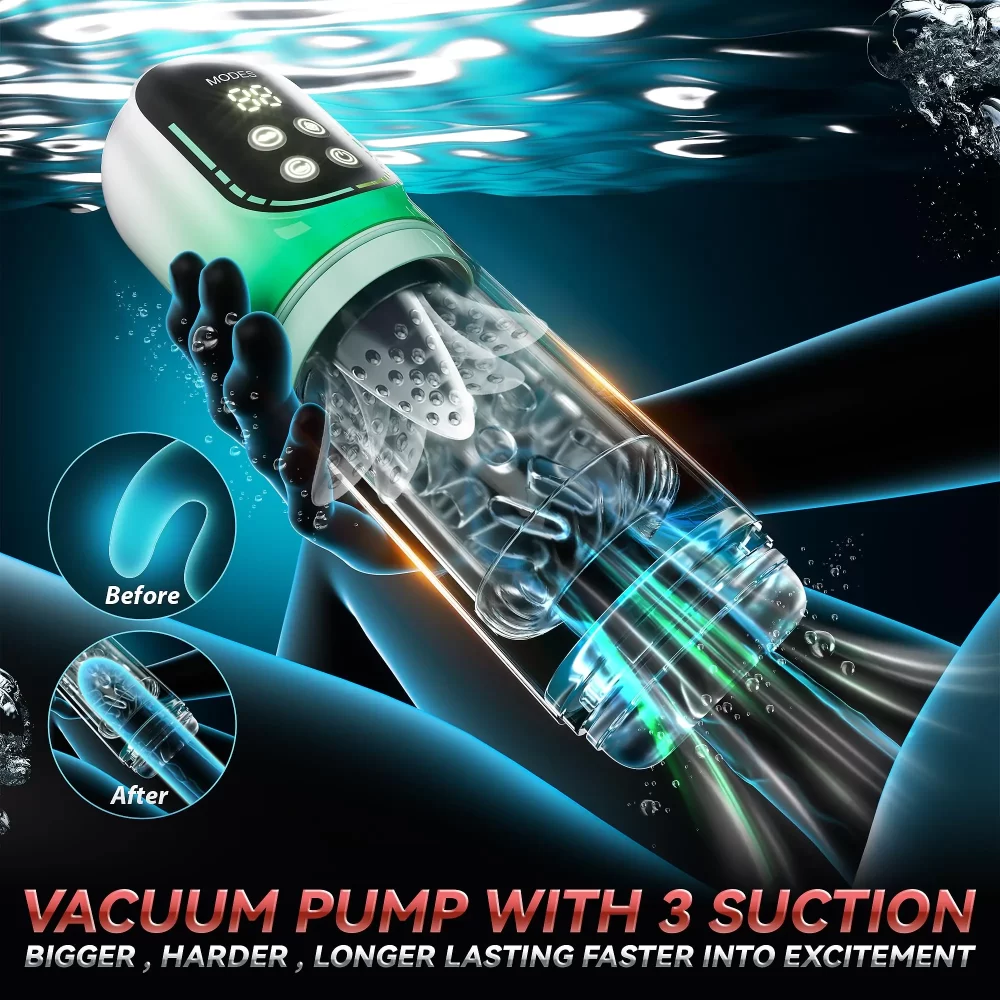 2024 Automatic Thrusting Rotation Male Masturbator Penis Pump Sucking Pocket Pussy Blowjob Machine Sex Toys with LED Display - Image 4