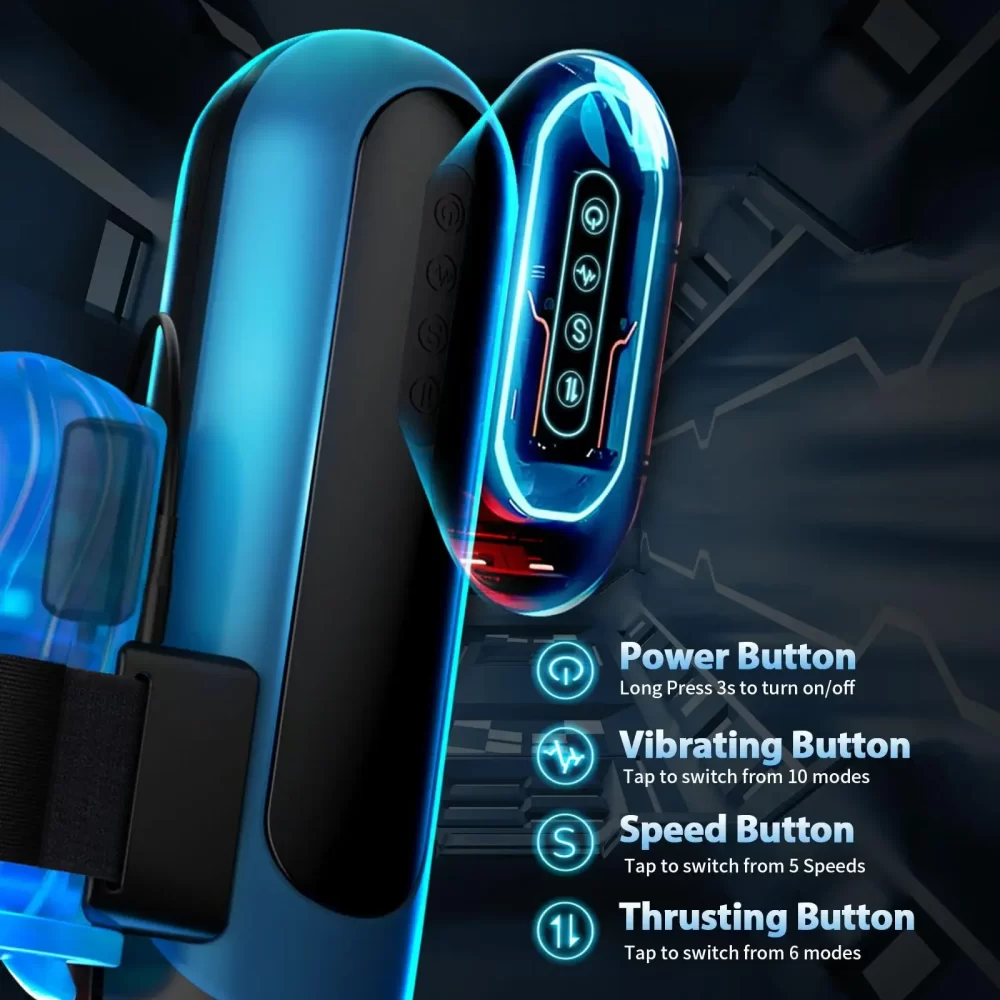 Automatic Male Masturbator Interchangeable Pocket Pussy Blowjob Vibrator with 6 Types of Piston and 5 Speed Modes Adult Sex Toys - Image 7