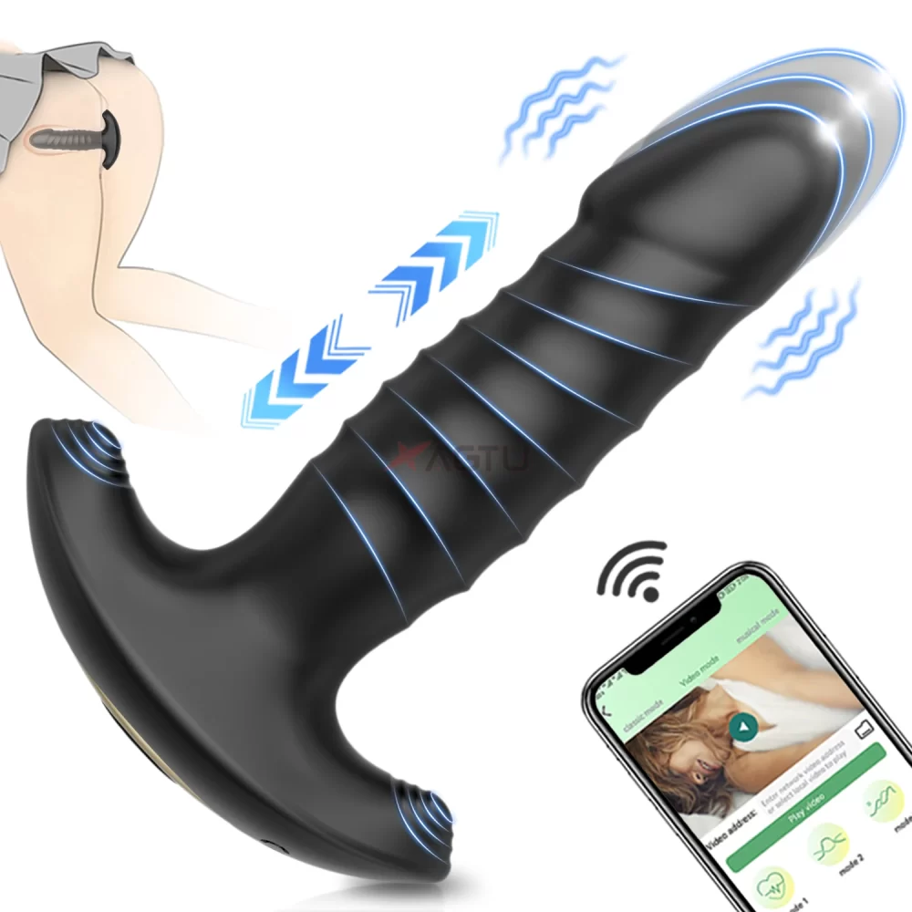 APP Thrusting Anal Vibrator for Adult Wireless Butt Plug Sex Toys for Men Prostate Massager Ass Anal Dildo Buttplug Adult Goods