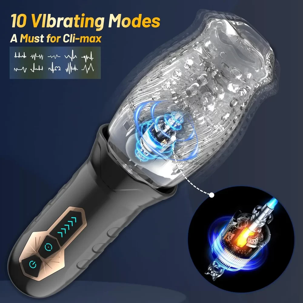 Male Automatic Masturbator Cup Vagina Masturbation 5 Rotating &10 Vibrator Penis Blowjob Pussy Stimulator Adult Sex Toys for Men - Image 3