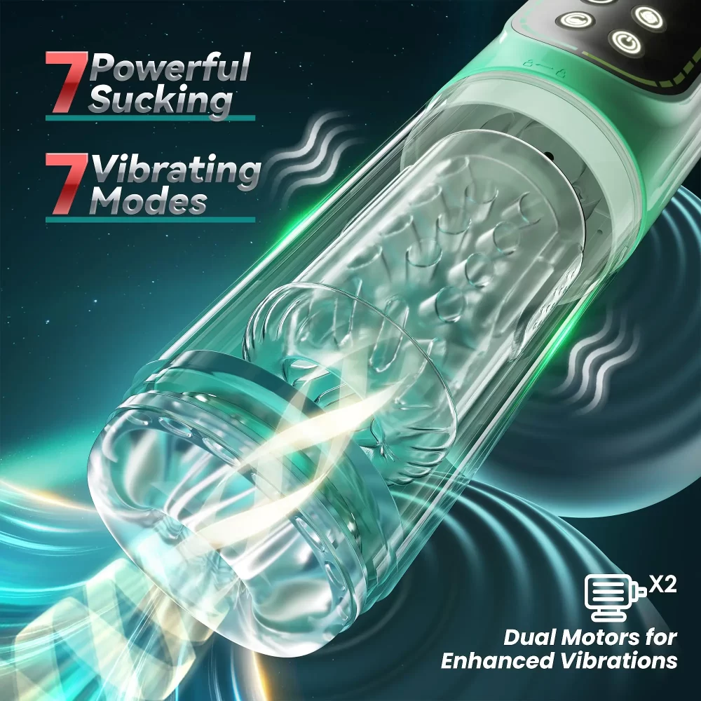 2024 Automatic Thrusting Rotation Male Masturbator Penis Pump Sucking Pocket Pussy Blowjob Machine Sex Toys with LED Display - Image 3