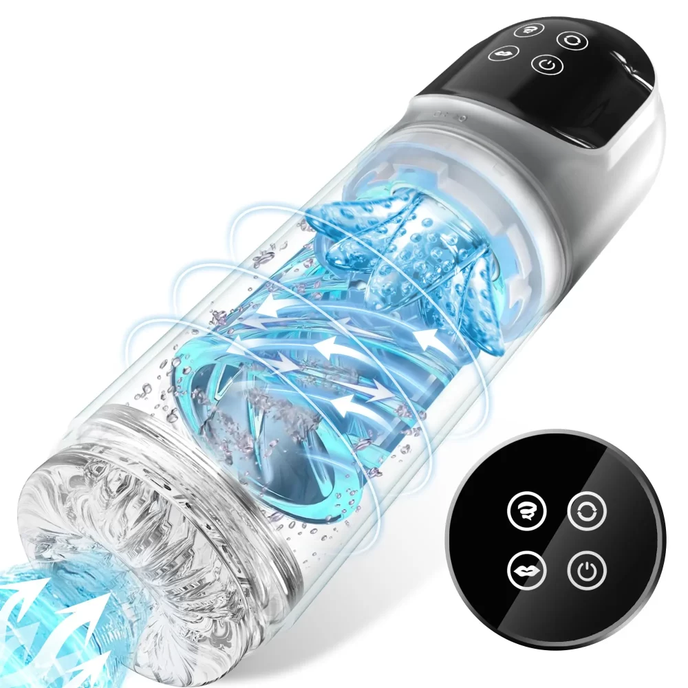 LCD Automatic Sucking Licking Male Masturbator Penis Pump Pocket Pussy Male Masturbation with 14 Powerful Modes Sex Toys for Man - Image 9