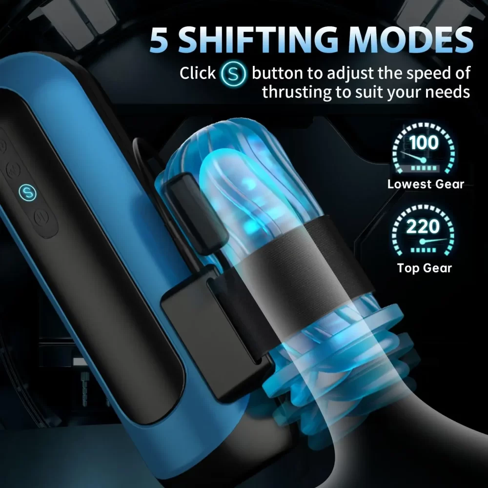 Automatic Male Masturbator Interchangeable Pocket Pussy Blowjob Vibrator with 6 Types of Piston and 5 Speed Modes Adult Sex Toys - Image 5
