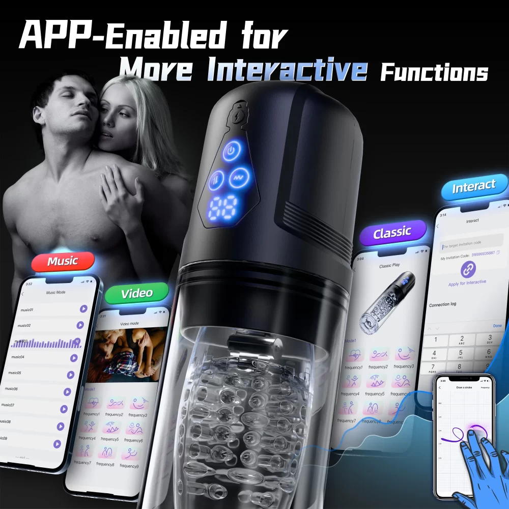 Upgrade 3 in 1 Male Masturbator Sex Toy with App Control Realistic Blowjob Machine 9 Thrusting Rotating & Vibrating Male Stroker - Image 5